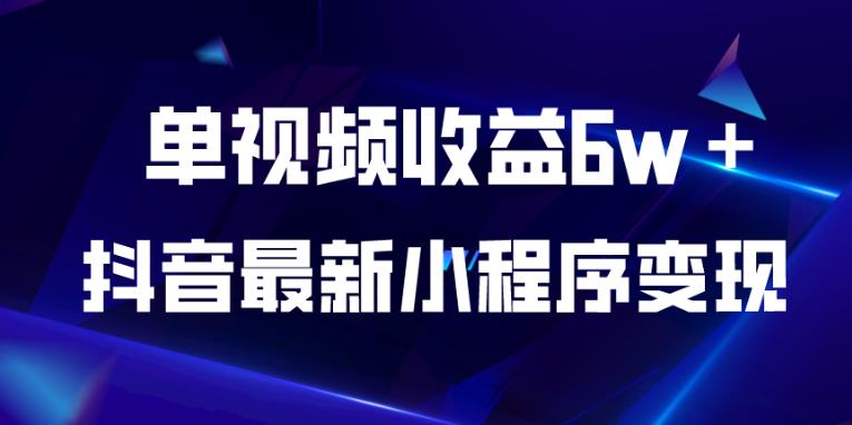 抖音最新小程序变现项目，单视频收益6w＋，小白可做【揭秘】-成长印记