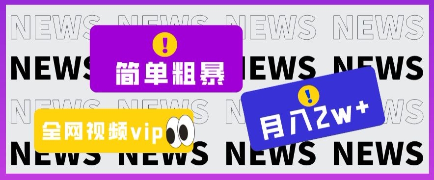 简单粗暴零成本，高回报，全网视频VIP掘金项目，月入2万＋【揭秘】-成长印记