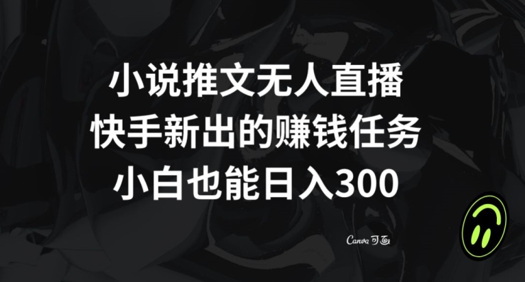 小说推文无人直播，快手新出的赚钱任务，小白也能日入300+【揭秘】-成长印记