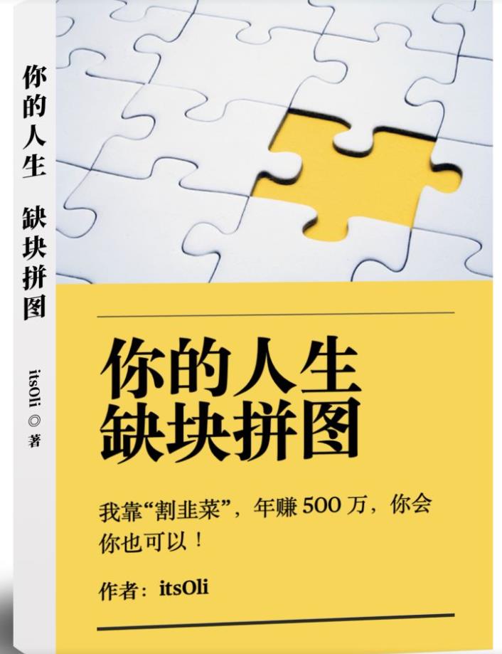 某高赞电子书《你的人生，缺块拼图——我靠“割韭菜”，年赚500万，你会你也可以》-成长印记