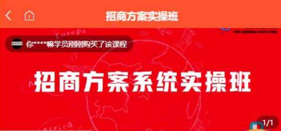 【一度招商】招商方案系统实操班 价值1980元-成长印记