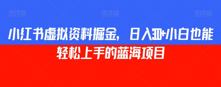 小红书虚拟资料掘金，日入300+小白也能轻松上手的蓝海项目【揭秘】-成长印记