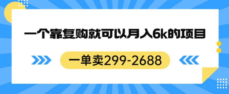 一单卖299-2688，一个靠复购就可以月入6k的暴利项目【揭秘】-成长印记