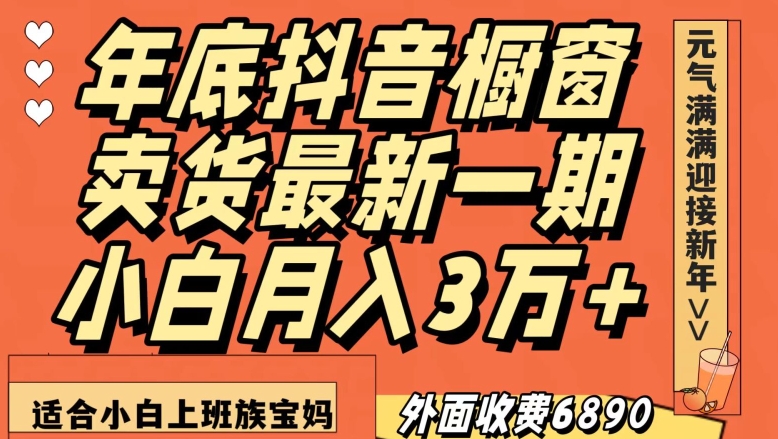 外面收费6890元年底抖音橱窗卖货最新一期，小白月入3万，适合小白上班族宝妈【揭秘】-成长印记