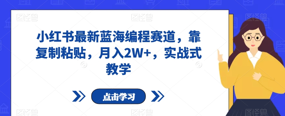 小红书最新蓝海编程赛道，靠复制粘贴，月入2W+，实战式教学【揭秘】-成长印记