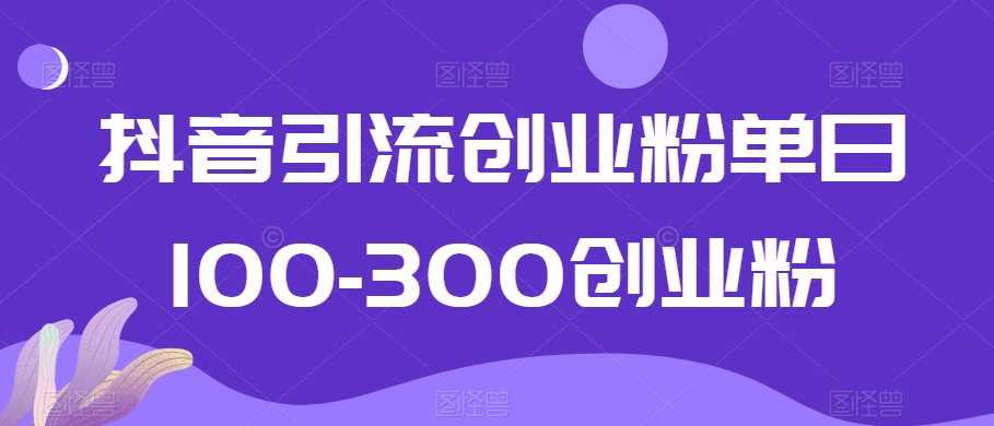 抖音引流创业粉单日100-300创业粉【揭秘】-成长印记