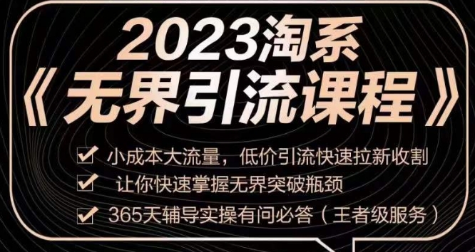 2023淘系无界引流实操课程，​小成本大流量，低价引流快速拉新收割，让你快速掌握无界突破瓶颈-成长印记