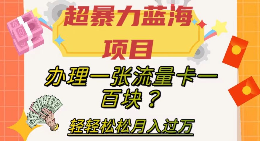 超暴力蓝海项目，办理一张流量卡一百块？轻轻松松月入过万，保姆级教程【揭秘】-成长印记