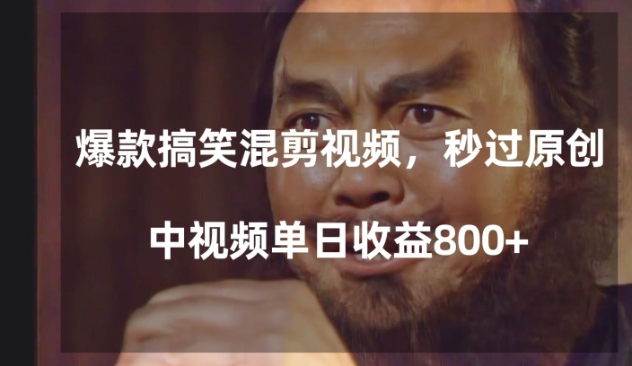 爆款搞笑混剪视频，百分百过原创，单日中视频播放收益800+【揭秘】-成长印记