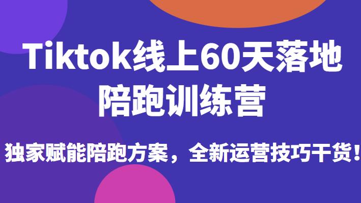 Tiktok线上60天落地陪跑训练营，独家赋能陪跑方案，全新运营技巧干货-成长印记