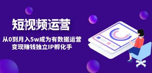 短视频自然流IP第2期：从0到月入5w成为有数据运营变现赚钱独立IP孵化手-成长印记