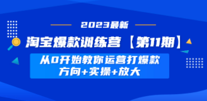 淘宝爆款训练营【第11期】 从0开始教你运营打爆款，方向+实操+放大-成长印记