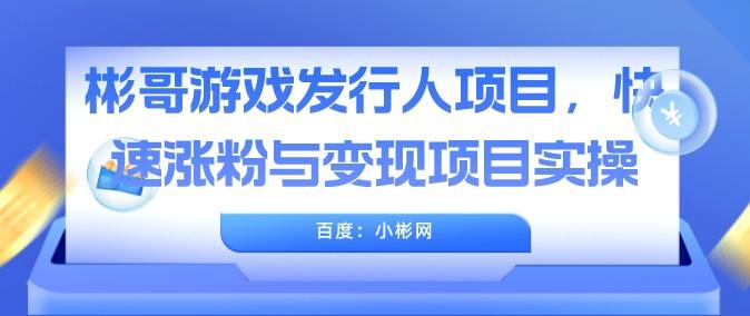 彬哥游戏发行人项目，快速涨粉与变现项目实操 价值399元-成长印记