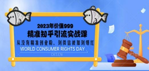 2023价值999的精准知乎引流实战课：从没有精准创业粉 到微信被加到爆红-成长印记