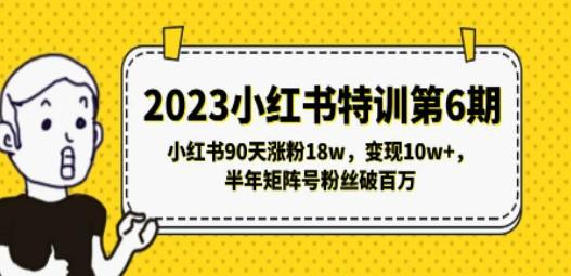 2023小红书特训第6期，小红书90天涨粉18w，变现10w+，半年矩阵号粉丝破百万-成长印记