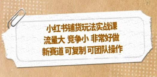 小红书铺货玩法实战课，流量大 竞争小 非常好做 新赛道 可复制 可团队操作-成长印记