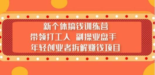 新个体搞钱训练营：带领打工人 副操业盘手 年轻创业者拆解赚钱项目-成长印记