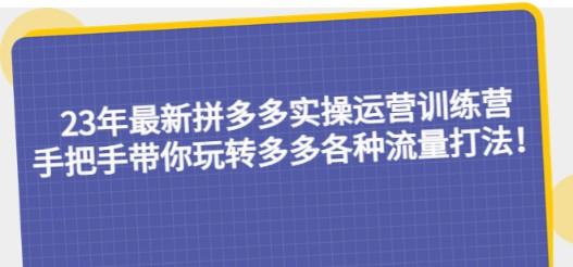 23年最新拼多多实操运营训练营：手把手带你玩转多多各种流量打法！-成长印记