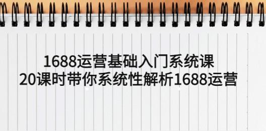 1688运营基础入门系统课，20课时带你系统性解析1688运营-成长印记