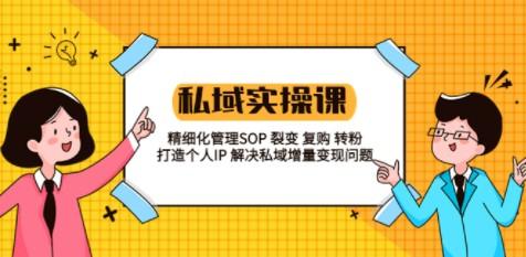 私域实战课程：精细化管理SOP 裂变 复购 转粉 打造个人IP 私域增量变现问题-成长印记