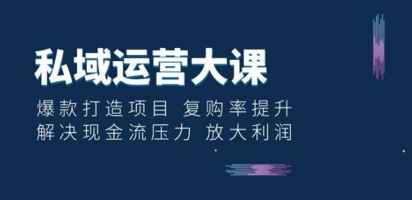 私域运营大课：爆款打造项目 复购率提升 解决现金流压力 放大利润-成长印记