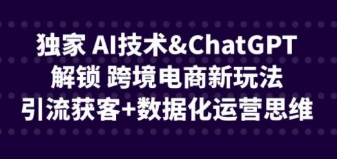 独家 AI技术&ChatGPT解锁 跨境电商新玩法，引流获客+数据化运营思维-成长印记