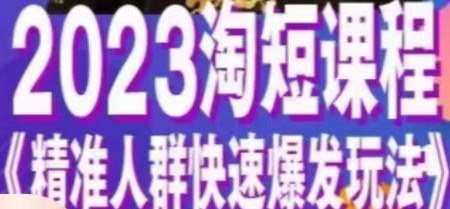 2023淘短视频课程，精准人群快速爆发玩法-成长印记