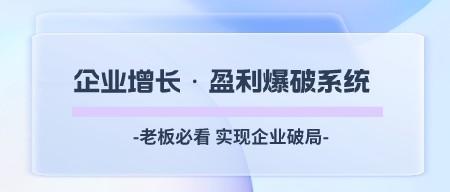 老板必看：企业增长·盈利爆破系统 实现企业破局-成长印记