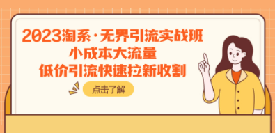 2023淘系·无界引流实战班：小成本大流量，低价引流快速拉新收割-成长印记