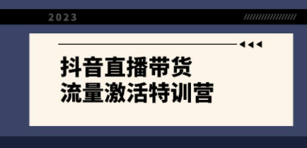 抖音直播带货-流量激活特训营，入行新手小白主播必学（21节课+资料）-成长印记