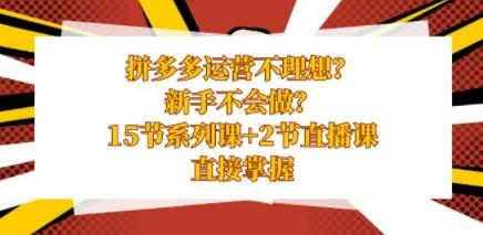 拼多多运营不理想？新手不会做？15节系列课+2节直播课，直接掌握-成长印记