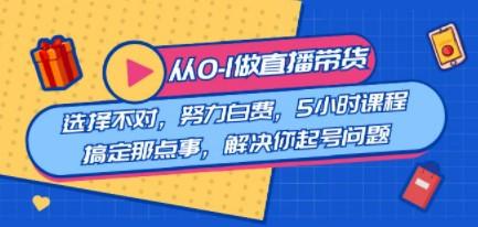 教您从0-1做直播带货：选择不对，努力白费，5小时课程搞定那点事，解决…-成长印记