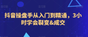 抖音操盘手从入门到精通，3小时学会裂变&成交-成长印记