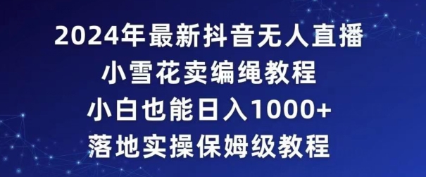 2024年抖音最新无人直播小雪花卖编绳项目，小白也能日入1000+落地实操保姆级教程【揭秘】-成长印记