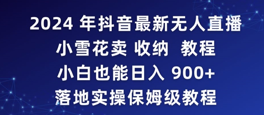 2024年抖音最新无人直播小雪花卖收纳教程，小白也能日入900+落地实操保姆级教程【揭秘】-成长印记