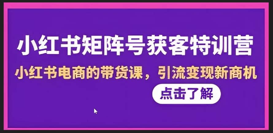 小红书矩阵号获客特训营-第 10 期：小红书电商带货新模式，开启引流变现新商机！小红书电商的带货课-成长印记