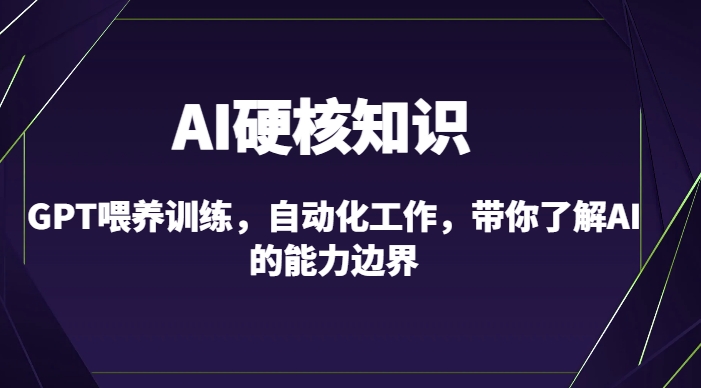 AI硬核知识-GPT喂养训练，自动化工作，带你了解AI的能力边界（10节课）-成长印记