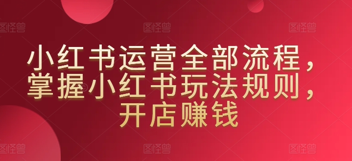 小红书运营秘籍大公开，轻松开启赚钱模式-50课全小红书运营全攻略：玩转规则，轻松开店赚钱-成长印记