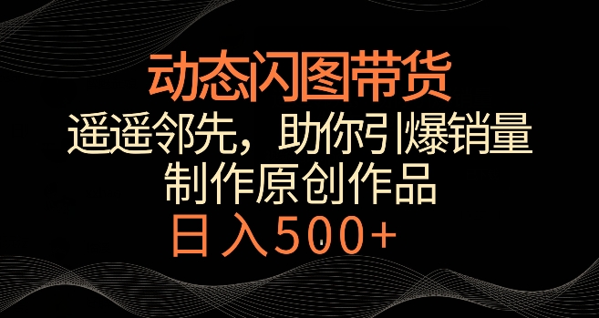 动态闪图带货，遥遥领先，冷门玩法，助你轻松引爆销量，日赚500+【揭秘】-成长印记