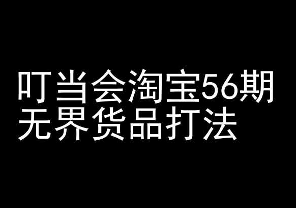 叮当会淘宝56期：无界货品打法-淘宝开店教程-成长印记