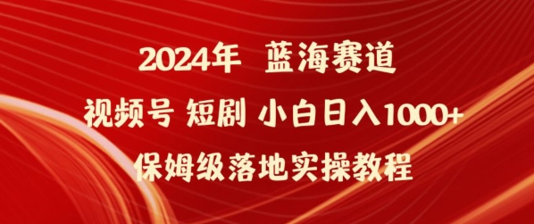 2024年视频号短剧新玩法小白日入1000+保姆级落地实操教程【揭秘】-成长印记