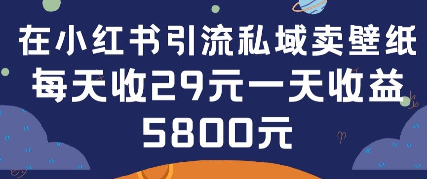 在小红书引流私域卖壁纸每张29元单日最高卖出200张(0-1搭建教程)【揭秘】-成长印记