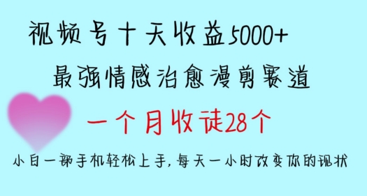 十天收益5000+，多平台捞金，视频号情感治愈漫剪，一个月收徒28个，小白一部手机轻松上手【揭秘】-成长印记