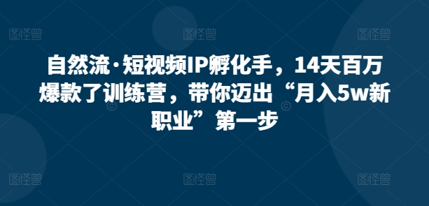 自然流·短视频IP孵化手，14天百万爆款了训练营，带你迈出“月入5w新职业”第一步-成长印记