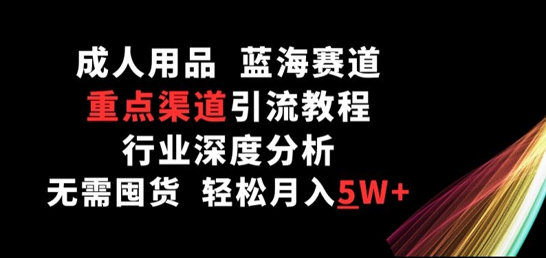 成人用品，蓝海赛道，重点渠道引流教程，行业深度分析，无需囤货，轻松月入5W+【揭秘】-成长印记