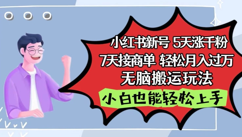 小红书影视泥巴追剧5天涨千粉，7天接商单，轻松月入过万，无脑搬运玩法【揭秘】-成长印记