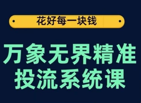 万象无界精准投流系统课，从关键词到推荐，从万象台到达摩盘，从底层原理到实操步骤-成长印记