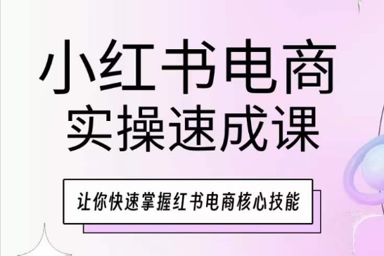 小红书电商实操速成课，让你快速掌握红书电商核心技能-成长印记