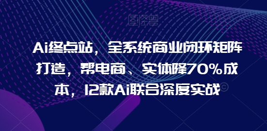 Ai终点站，全系统商业闭环矩阵打造，帮电商、实体降70%成本，12款Ai联合深度实战-成长印记