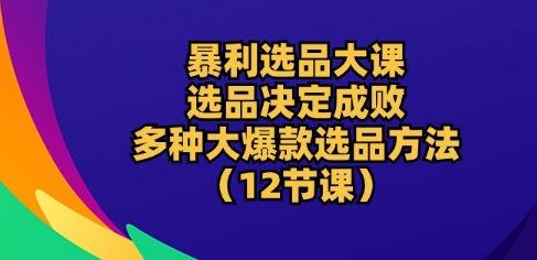 暴利选品大课：选品决定成败，教你多种大爆款选品方法(12节课)-成长印记